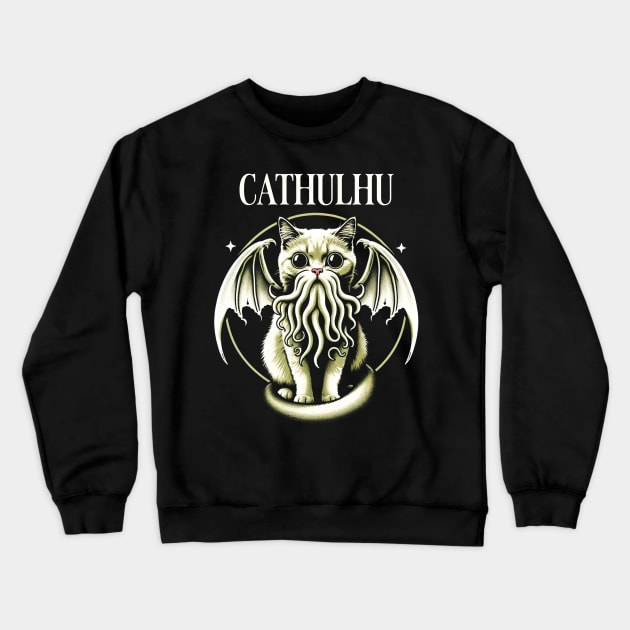 Mystical Cathulhu Garb Embrace the Dark Magic Crewneck Sweatshirt by BoazBerendse insect